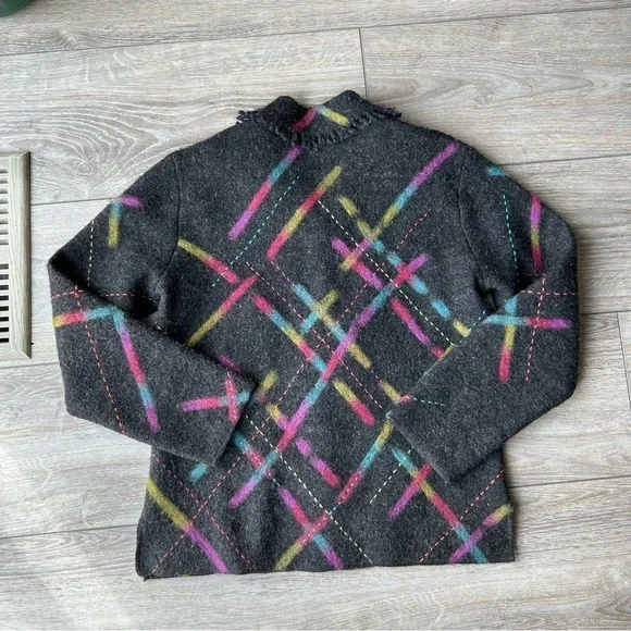 Talbots Abstract Printed Pure  Wool Felted Jacket - Picture 13 of 15